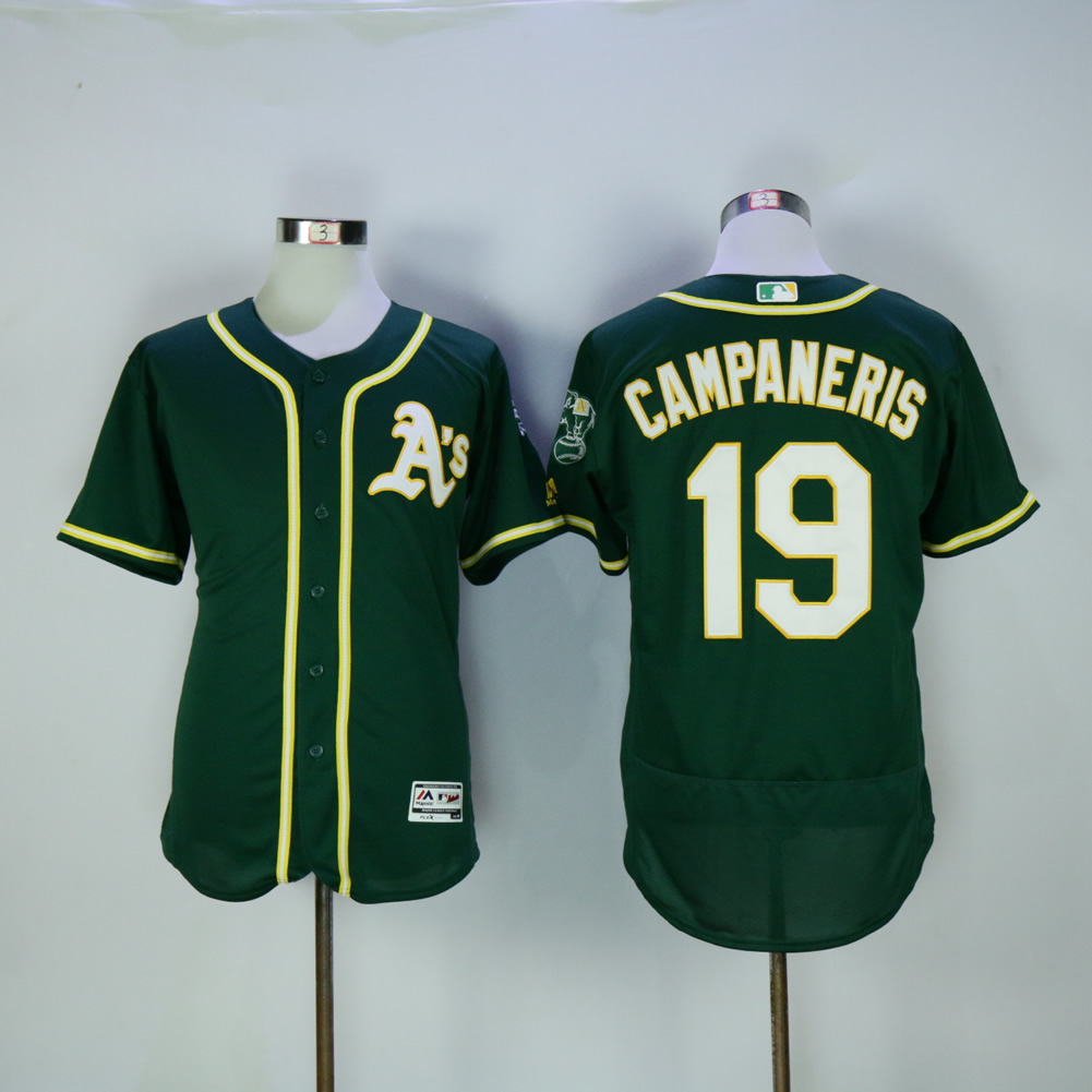 Men Oakland Athletics #19 Campaneris Green MLB Jerseys